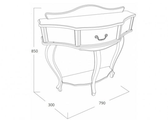 Консольный столик Джульетта 79х30х85 молочный дуб в Каменске-Уральском