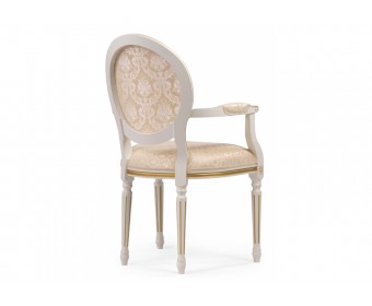 Кресло Данте молочный / золотая патина