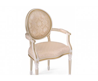 Кресло Данте молочный / золотая патина