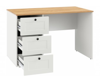 Письменный стол Опра белый шагрень / дуб золотой craft