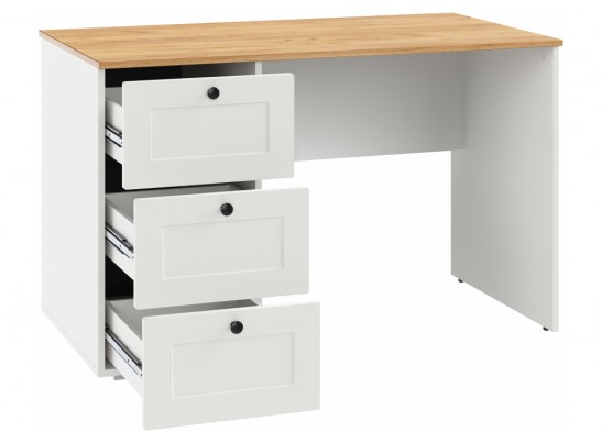 Письменный стол Опра белый шагрень / дуб золотой craft в Каменске-Уральском