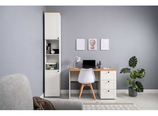 Письменный стол Опра белый шагрень / дуб золотой craft в Каменске-Уральском