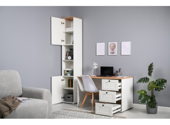 Письменный стол Опра белый шагрень / дуб золотой craft в Каменске-Уральском