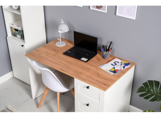 Письменный стол Опра белый шагрень / дуб золотой craft в Каменске-Уральском