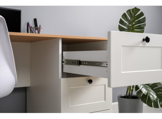 Письменный стол Опра белый шагрень / дуб золотой craft в Каменске-Уральском