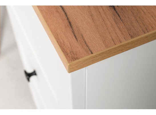 Письменный стол Опра белый шагрень / дуб золотой craft в Каменске-Уральском