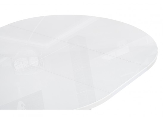 Стеклянный стол Ален 90(120)х90х75 белый в Каменске-Уральском