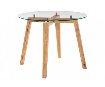 Стеклянный стол Ларс стекло / дуб монтана