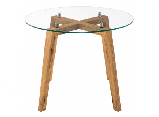 Стеклянный стол Ларс стекло / дуб монтана в Каменске-Уральском