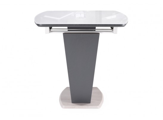 Стол на тумбе Петир 120(160)х80х75 ультра белый / гриджио / камень серый в Каменске-Уральском