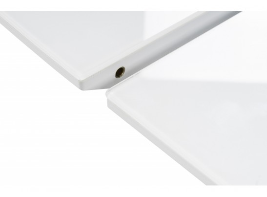 Стол на тумбе Теон 120 лиственница / пластина белая / белый в Каменске-Уральском