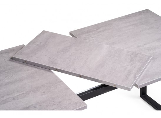 Стол раскладной Лота Лофт 140(180)х80х74 25 мм бетон / матовый черный в Каменске-Уральском