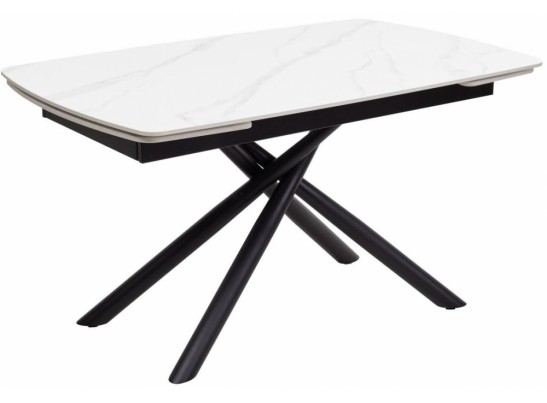 Стол Rivoli matt white marble sintered stone / black в Каменске-Уральском