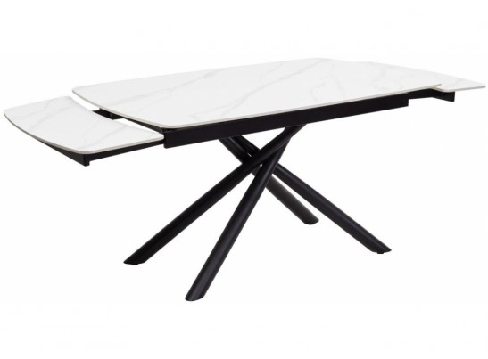 Стол Rivoli matt white marble sintered stone / black в Каменске-Уральском