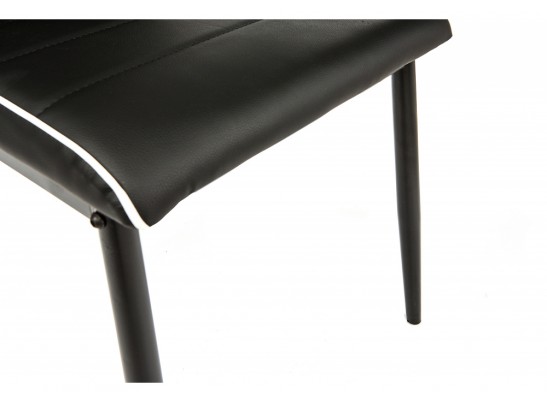 Стул DC2-001 черный с белой окантовкой в Каменске-Уральском