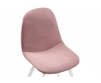 Стул на металлокаркасе Агот пыльно-розовый / белый каркас