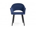 Стул на металлокаркасе Апри микровелюр темно-синий / черный глянец в Каменске-Уральском
