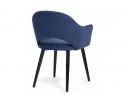 Стул на металлокаркасе Апри микровелюр темно-синий / черный глянец в Каменске-Уральском