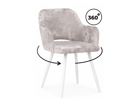 Стул на металлокаркасе Эолин 360 латте (simple 008) / белый в Каменске-Уральском