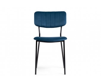 Стул на металлокаркасе Фиер морской / черный глянец