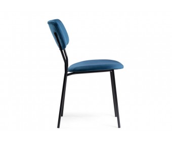 Стул на металлокаркасе Фиер морской / черный глянец