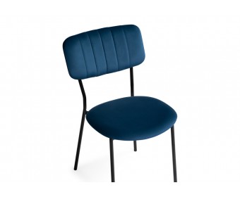 Стул на металлокаркасе Фиер морской / черный глянец