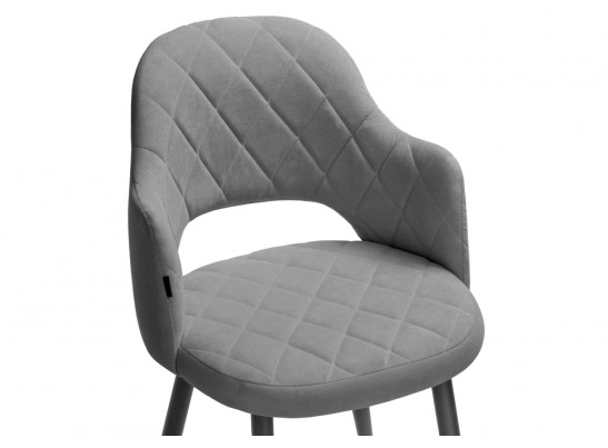 Стул на металлокаркасе Гутрид ромбы спереди черный / серый в Каменске-Уральском