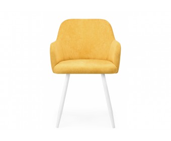 Стул на металлокаркасе Инфини горчичный (ocean 016) / белый