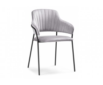 Стул на металлокаркасе Инклес серый / черный глянец