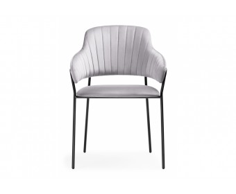 Стул на металлокаркасе Инклес серый / черный глянец