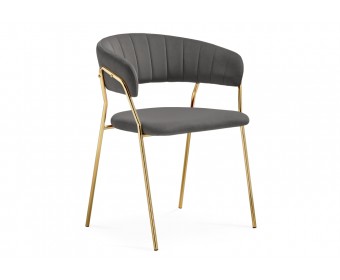 Стул на металлокаркасе Kamelia 1 dark gray / gold