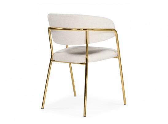 Стул на металлокаркасе Kamelia белый / ткань золотые ножки в Каменске-Уральском