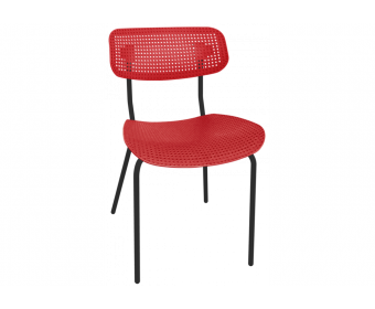 Стул на металлокаркасе SHT-S85М красный / черный муар