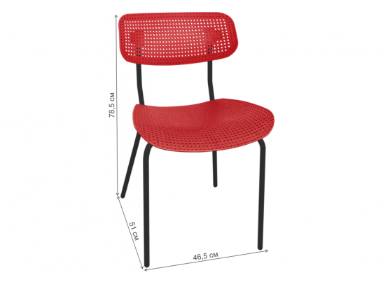 Стул на металлокаркасе SHT-S85М красный / черный муар в Каменске-Уральском