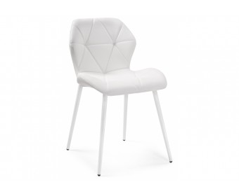 Стул на металлокаркасе Вальд экокожа белый / белый глянец