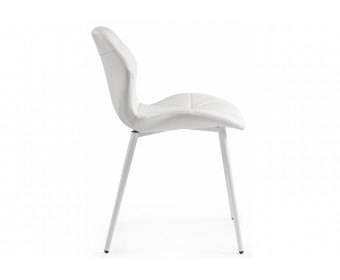 Стул на металлокаркасе Вальд экокожа белый / белый глянец