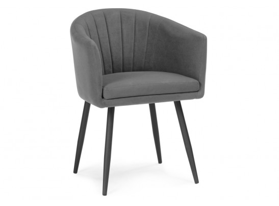 Стул на металлокаркасе Валета темно-серый / черный каркас в Каменске-Уральском