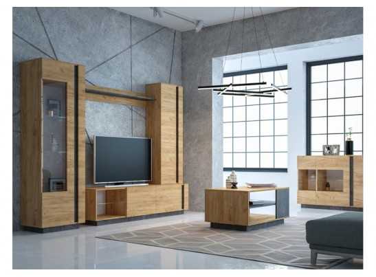 Журнальный стол Арчи 12.01 78х50х46 дуб золотой craft / камень темный U3705 в Каменске-Уральском