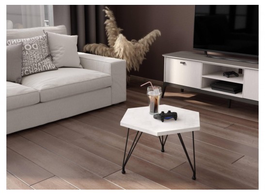 Журнальный столик SHT-CT35 хромикс белый / черный муар в Каменске-Уральском