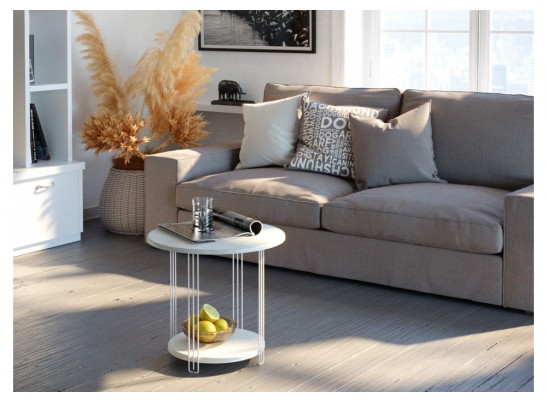 Кофейный столик SHT-CT32-1 бетон лофт / белый муар в Каменске-Уральском