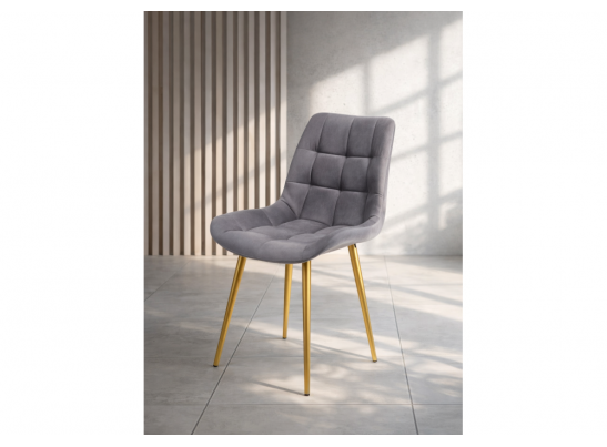 Стул на металлокаркасе Челси К темно-серый (zd 995) / золотой в Каменске-Уральском