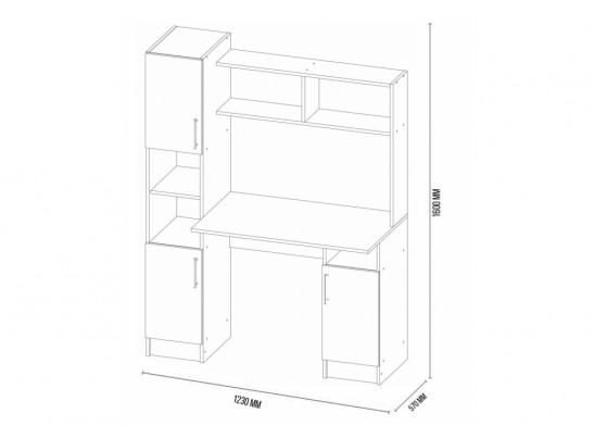 Компьютерный стол Эндо дуб вотан / белый в Каменске-Уральском