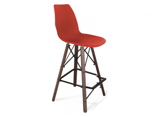 Барный стул SHT-ST29/S80 красный ral3020 / темный орех / черный муар в Каменске-Уральском