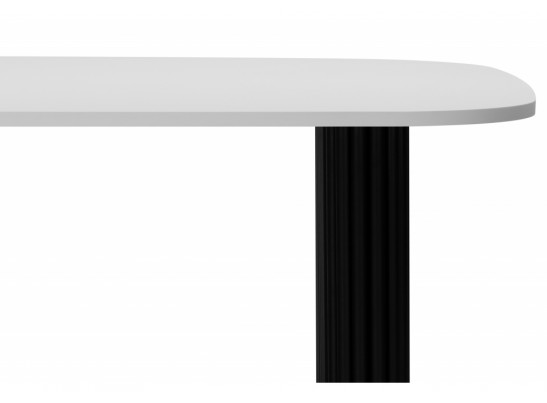 Деревянный стол Бавария B 180 х 90 белая пленка шагрень / черный в Каменске-Уральском