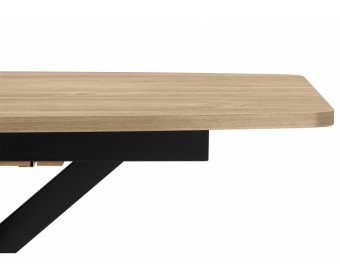 Деревянный стол Индиана 130(170)x80 дуб кунео / черный