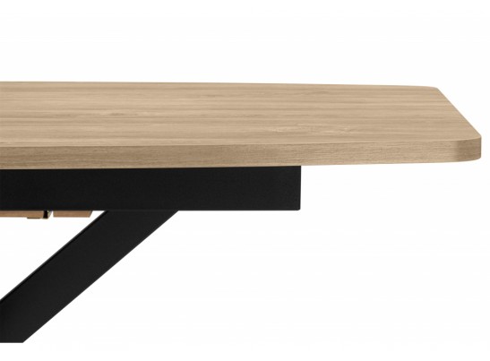 Деревянный стол Индиана 130(170)x80 дуб кунео / черный