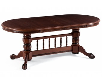 Деревянный стол Кантри 200(280)х107х79 орех / коричневая патина