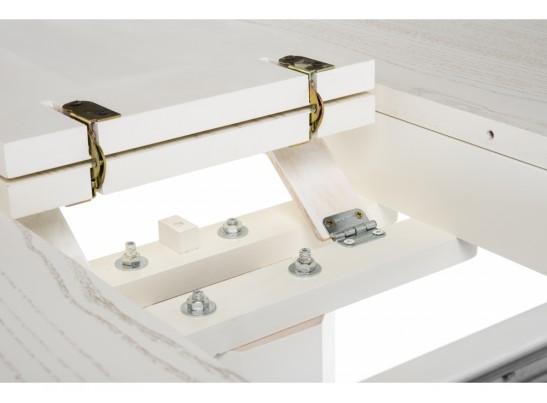 Деревянный стол Павия 100(130)х100х79 молочный с золотой патиной в Каменске-Уральском