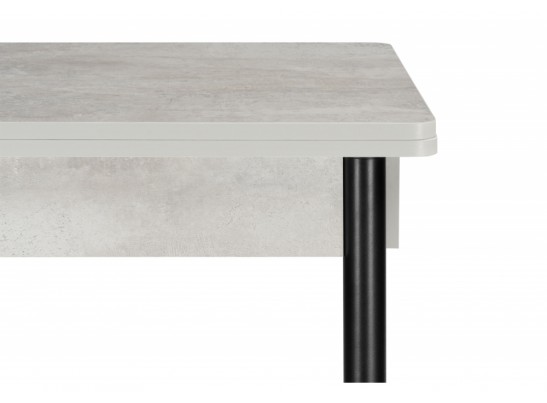 Деревянный стол Валдез 50(100) х 700 бетон метрополитан / черный матовый в Каменске-Уральском
