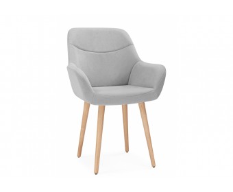 Деревянный стул Флюид 360 светло-серый (zd 960) / светлое дерево